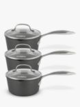 Eaziglide Neverstick3 Professional Non-Stick Lidded Saucepan Set, 3 Piece