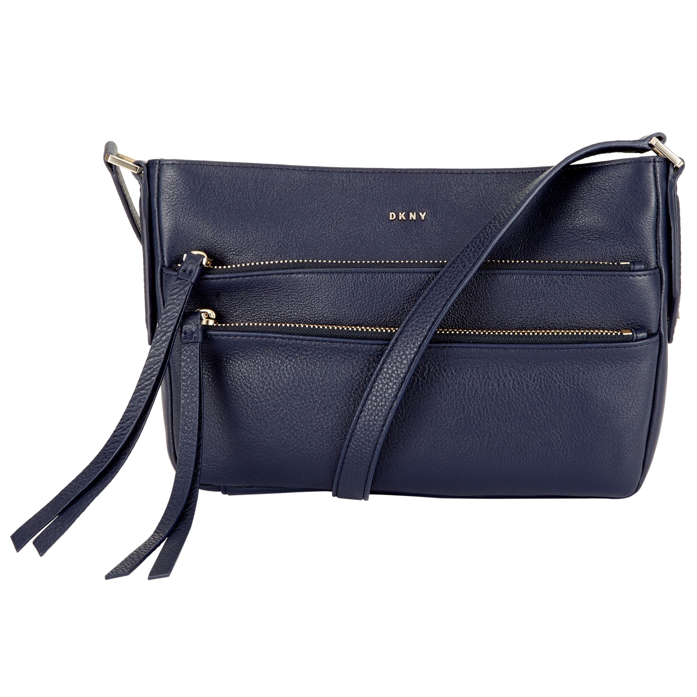 small navy leather bag