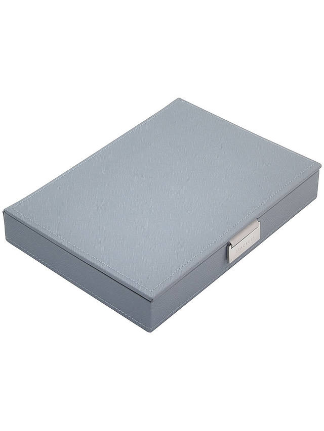 Ex-display Stackers Stackers at John Lewis Leather 14 Section Jewellery Box Blue 