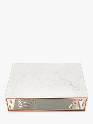 Stackers Classic Deep Jewellery Box with Marble Effect Lid, Rose Gold