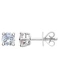 Mogul 18ct White Gold Brilliant Cut Diamond Solitaire Stud Earrings and Pendant Necklace Jewellery Set, 1.00ct