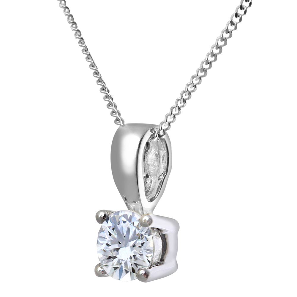 Buy Mogul 18ct White Gold Brilliant Cut Diamond Solitaire Stud Earrings and Pendant Necklace Jewellery Set, 1.00ct Online at johnlewis.com