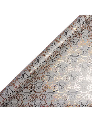Art File Bicycles Gift Wrap, 3m, Copper/Grey