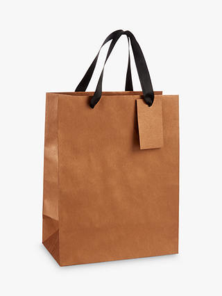 John Lewis & Partners Plain Kraft Gift Bag