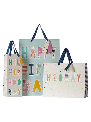 John Lewis & Partners Glitter Text Gift Bag