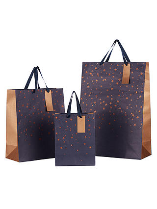 John Lewis & Partners Copper Stars Gift Bag