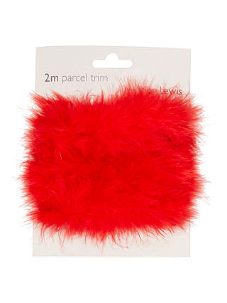 John Lewis & Partners Faux Fur Ribbon, 2m, Red