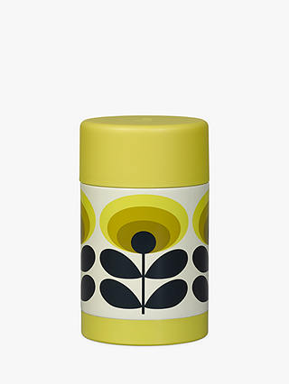 Orla Kiely 70s Oval Flower Food Flask, Yellow, Multi, 500ml