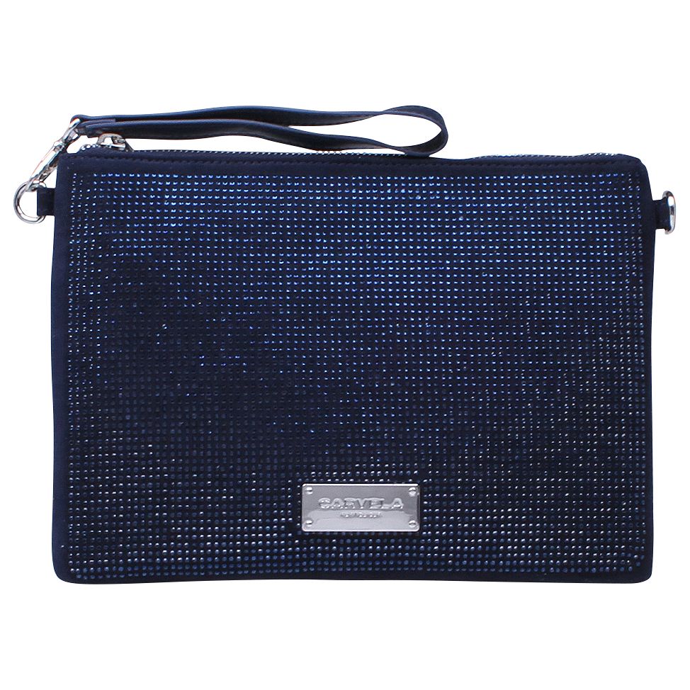 carvela navy clutch bag