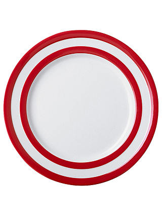 Cornishware Plate, Seconds, Red/White, Dia.28cm