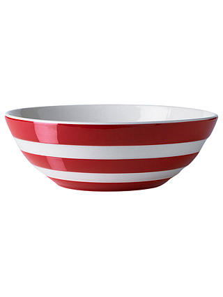 Cornishware Cereal Bowl, Red/White, Dia.17cm, Seconds