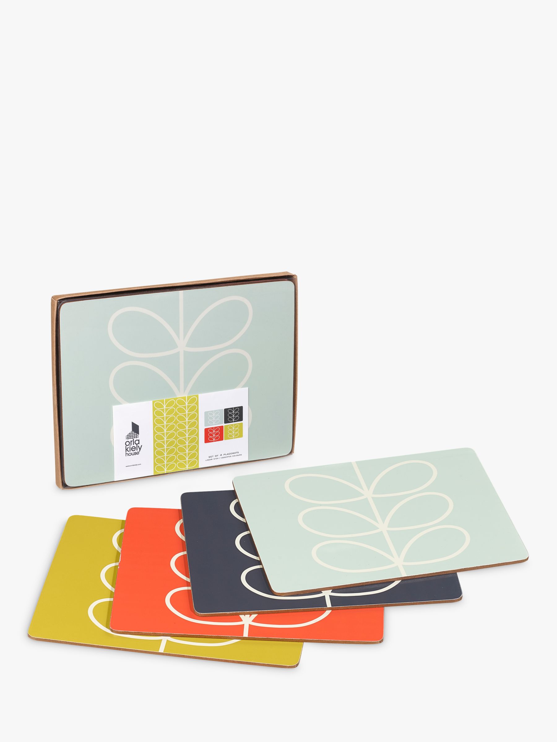 2 SETS OFFICIAL LICENSED ORLA KIELY LINEAR STEM PLACEMATS & COASTERS BOXED 