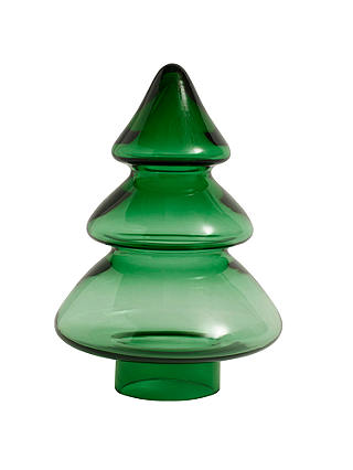 John Lewis Large Glass Christmas Tree Ornament, Green