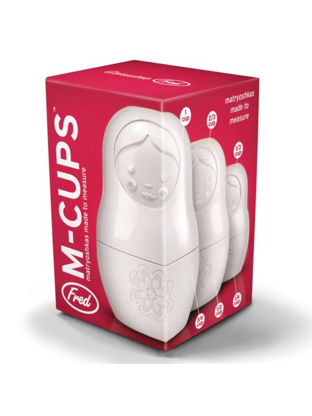 FRED M-CUPS Matryoshkas Measuring Cups Russian Nesting Doll Style, All White