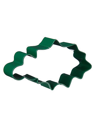 John Lewis & Partners Christmas Holly Shaped Stainless Steel Cookie Cutter, Green