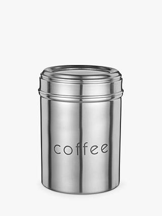 John Lewis & Partners See-Through Top Coffee Canister, Silver, Dia.9.5cm