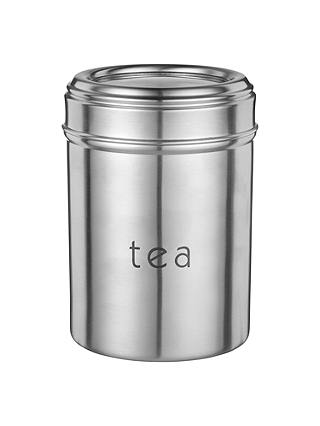 John Lewis & Partners See-Through Top Tea Canister, Silver, Dia.9.5cm