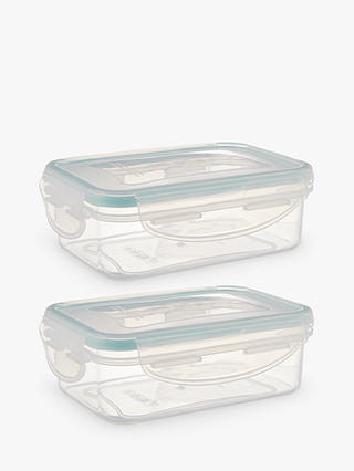John Lewis & Partners Polypropylene Snack Pot Storage Containers, Set of 2, Clear, 240ml