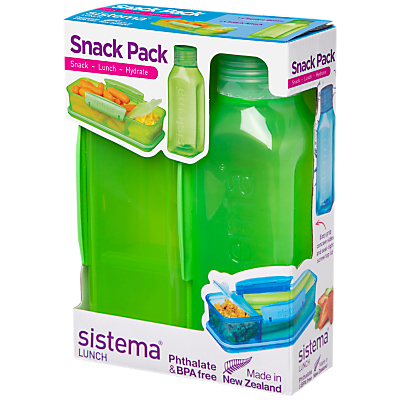 Sistema Snack Pack Lunch Box and Water Bottle Set, Assorted