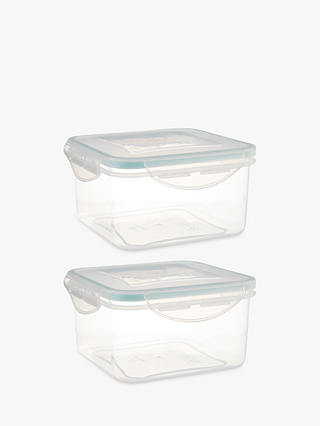 John Lewis & Partners Polypropylene Storage Containers, Set of 2, Clear, 700ml