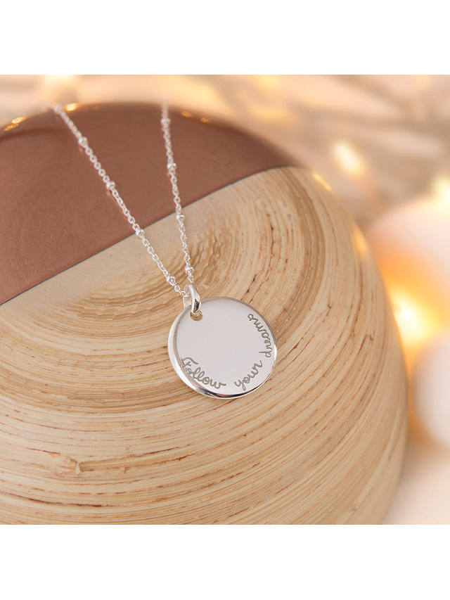 Merci Maman Personalised Edge Charm Pendant Necklace, Silver