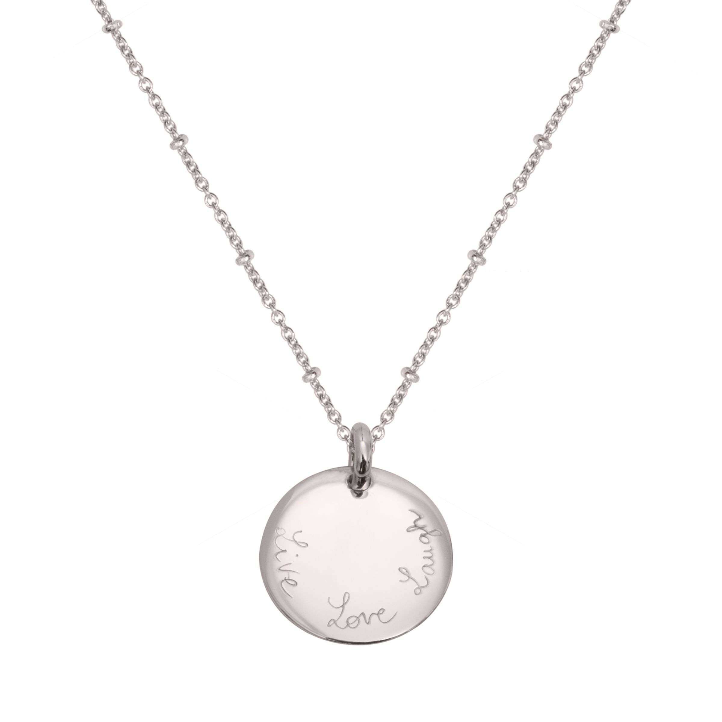 Merci Maman Personalised Edge Charm Pendant Necklace, Silver