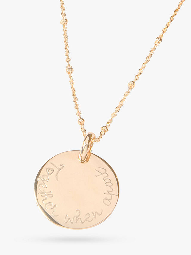 Merci Maman Personalised Edge Charm Pendant Necklace, Gold