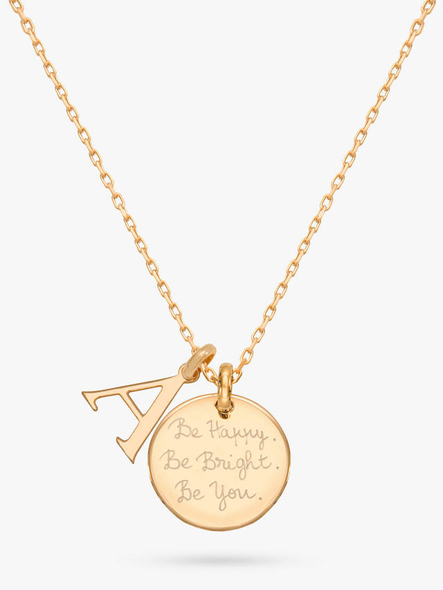 Merci Maman Personalised Alphabet Pendant Necklace, Gold