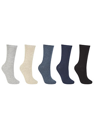 John Lewis & Partners Cotton Blend Fashion Ankle Socks, Pack of 5, Multi