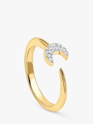 Missoma 18ct Gold Vermeil Eclipse Pave Moon Ring, Gold