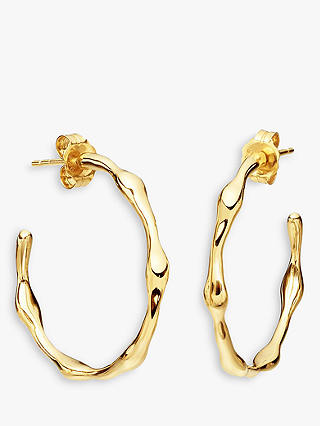 Missoma 18ct Gold Vermeil Medium Molten Hoop Earrings, Gold