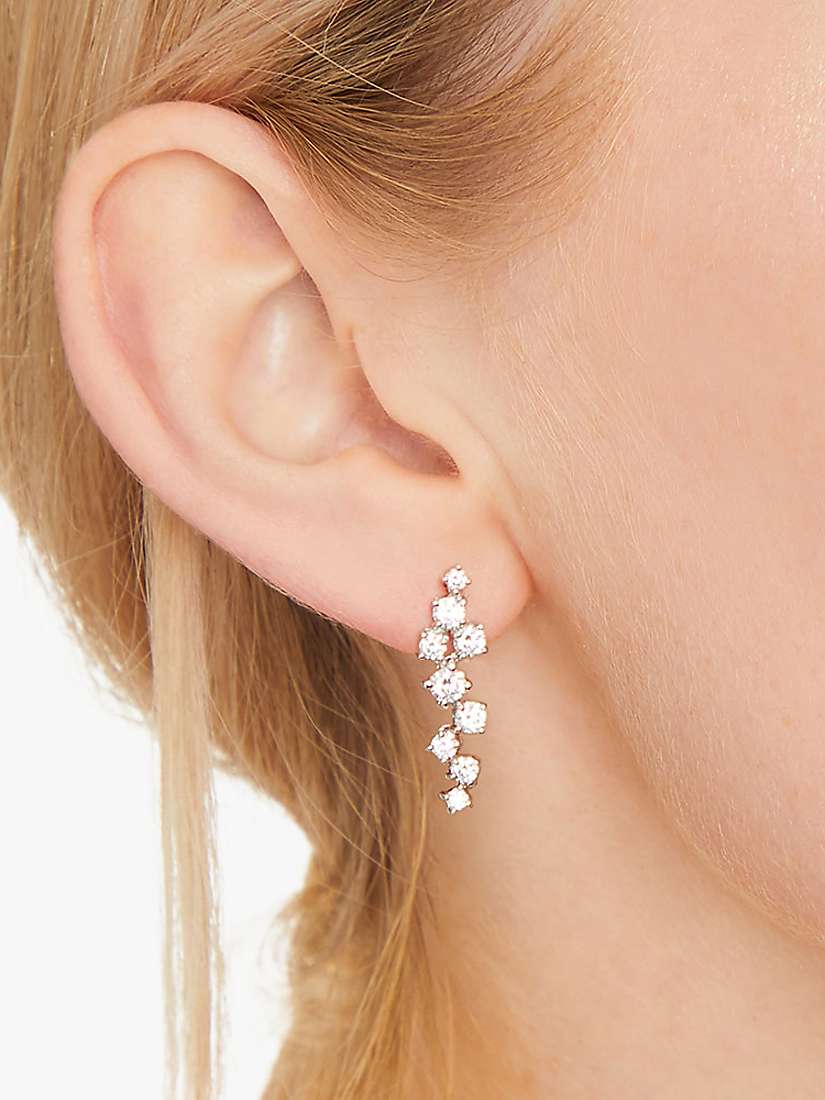 Buy Jools by Jenny Brown Cubic Zirconia Meandered Drop Earrings, Silver Online at johnlewis.com
