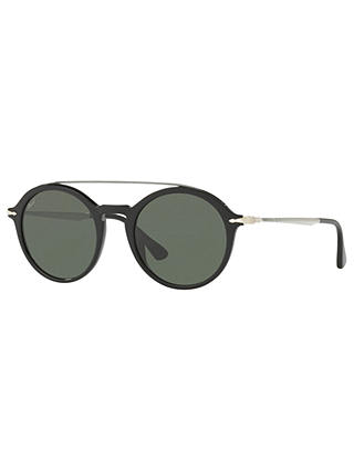 Persol PO3172S Polarised Round Sunglasses, Silver/Grey