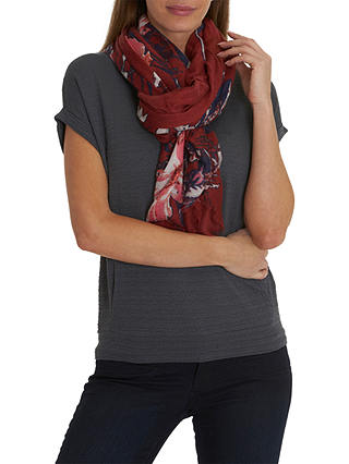 Betty & Co. Floral Print Scarf, Dark Red