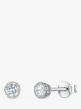 Jools by Jenny Brown Cubic Zirconia Round Stud Earrings, Silver/Clear