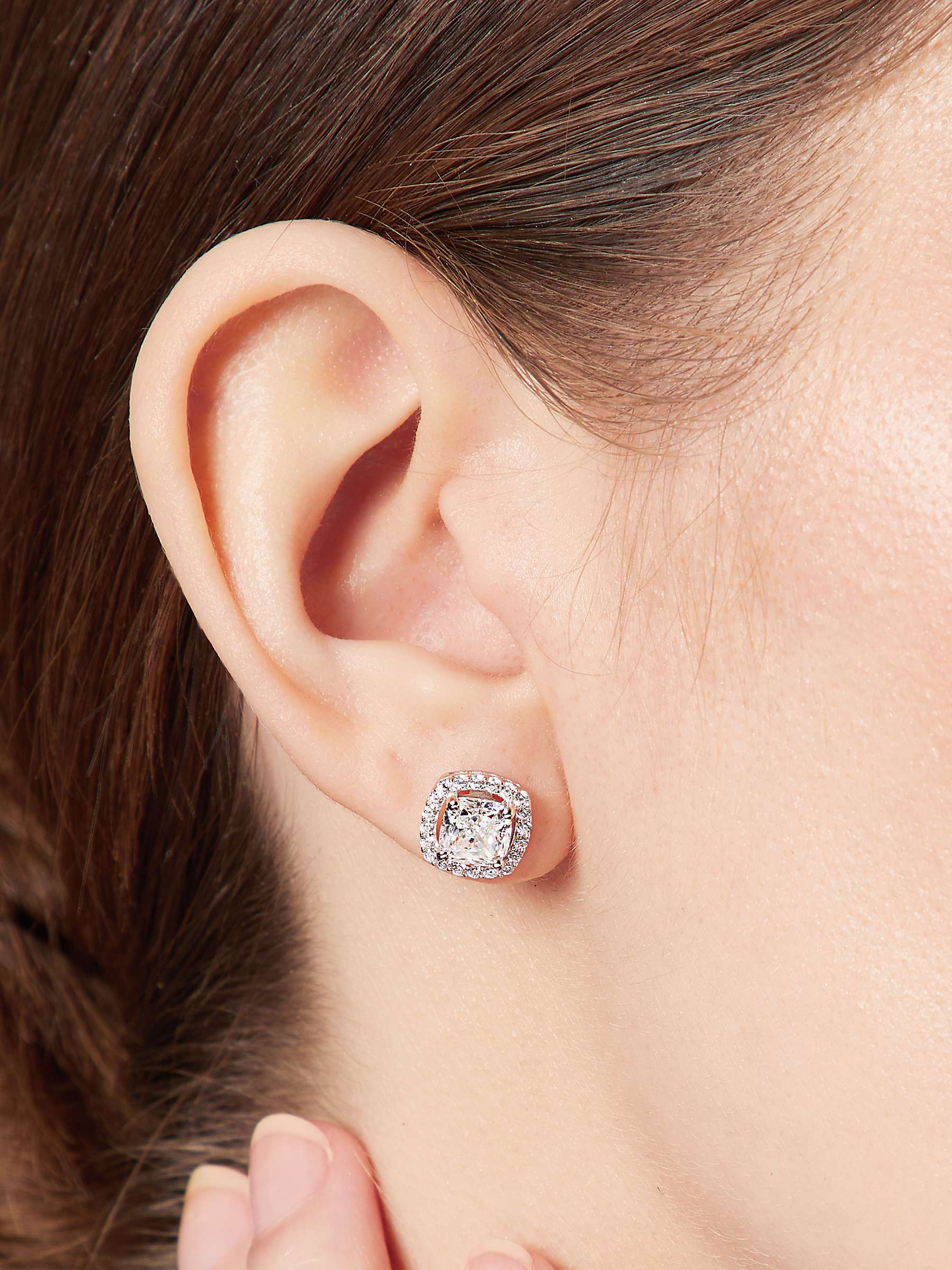 Buy Jools by Jenny Brown Cubic Zirconia Double Diamonte Square Stud Earrings Online at johnlewis.com