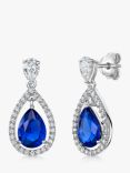 Jools by Jenny Brown Cubic Zirconia Teardrop Drop Earrings, Silver/Blue