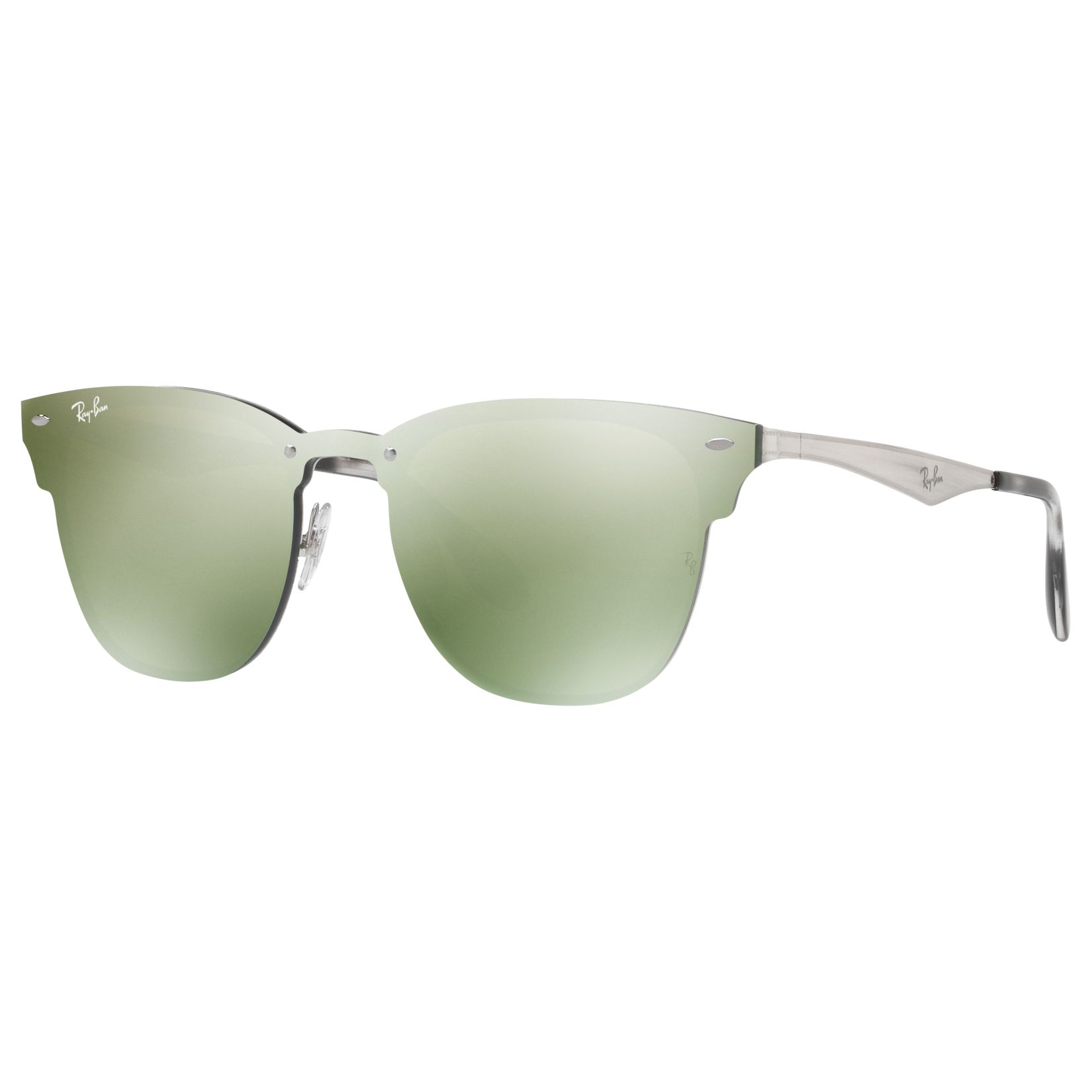 Ray-Ban RB3576N Blaze Clubmaster Square Sunglasses, Silver/Mirror Grey