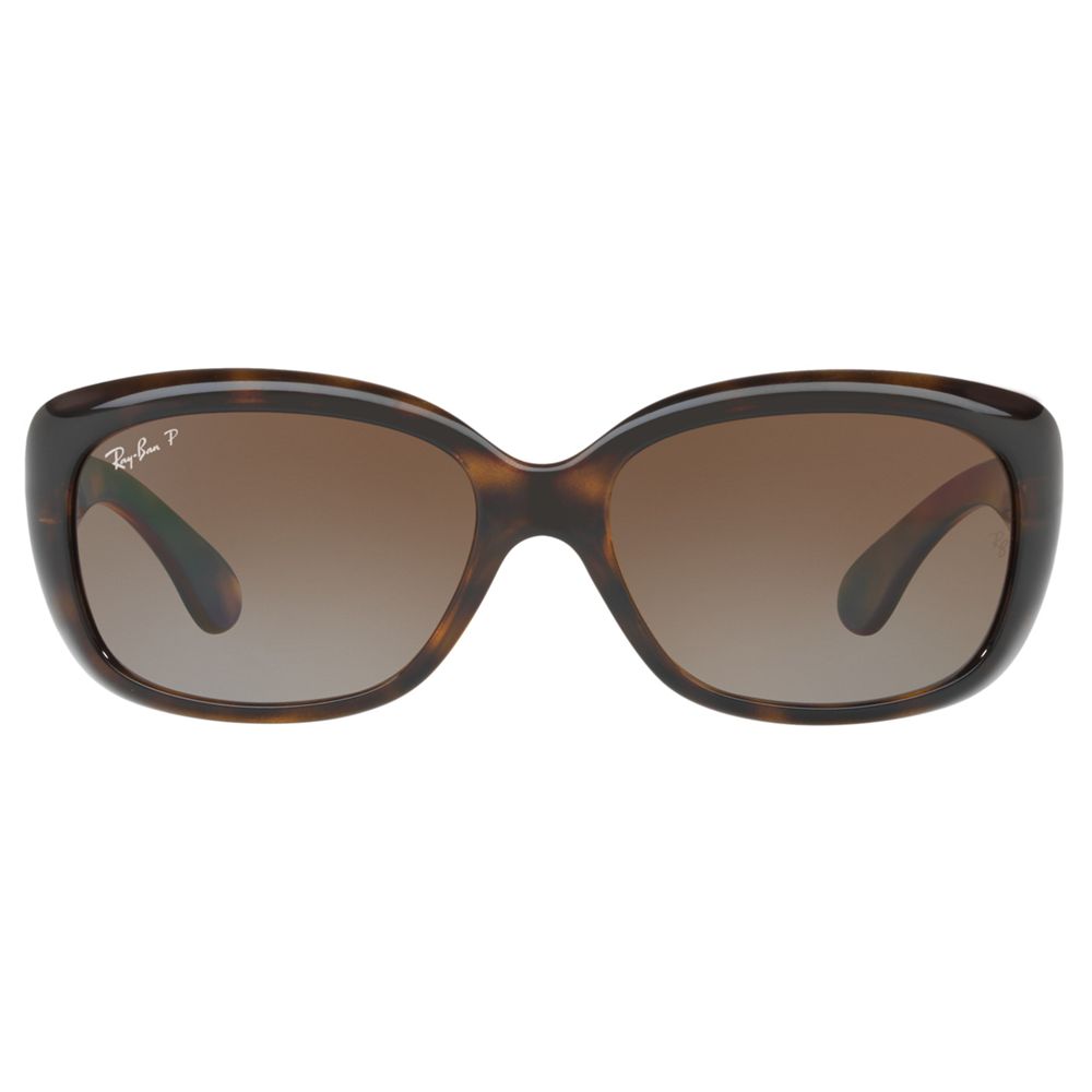Ray-Ban RB4101 Polarised Jackie Ohh Rectangular Sunglasses, Tortoise/Brown  Gradient at John Lewis & Partners