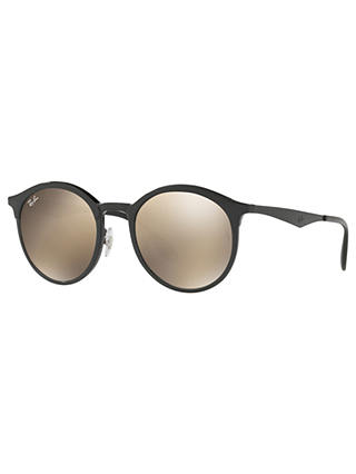 Ray-Ban RB4277 New Emma Oval Sunglasses, Black/Mirror Brown