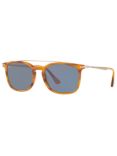 Persol PO3173S Square Sunglasses, Light Havana/Blue