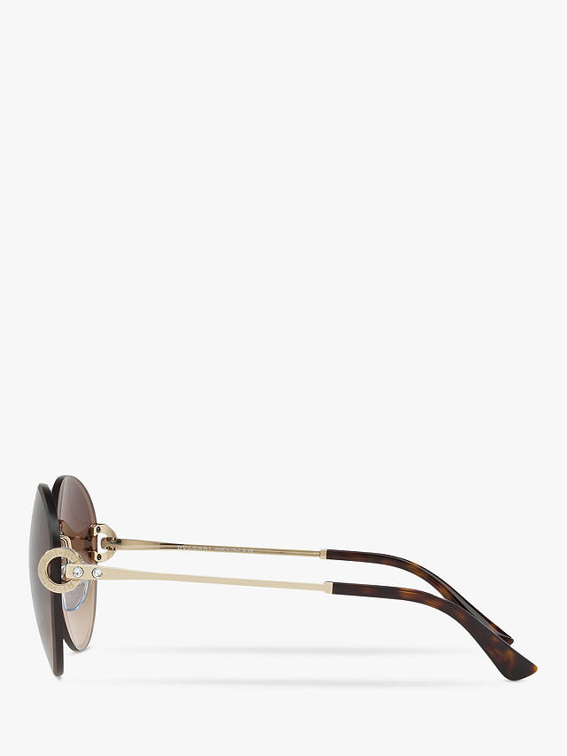 BVLGARI BV6091B Round Sunglasses, Rose Gold/Brown Gradient