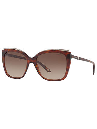 Tiffany & Co TF4135B Oversize Square Sunglasses, Tortoise/Brown Gradient