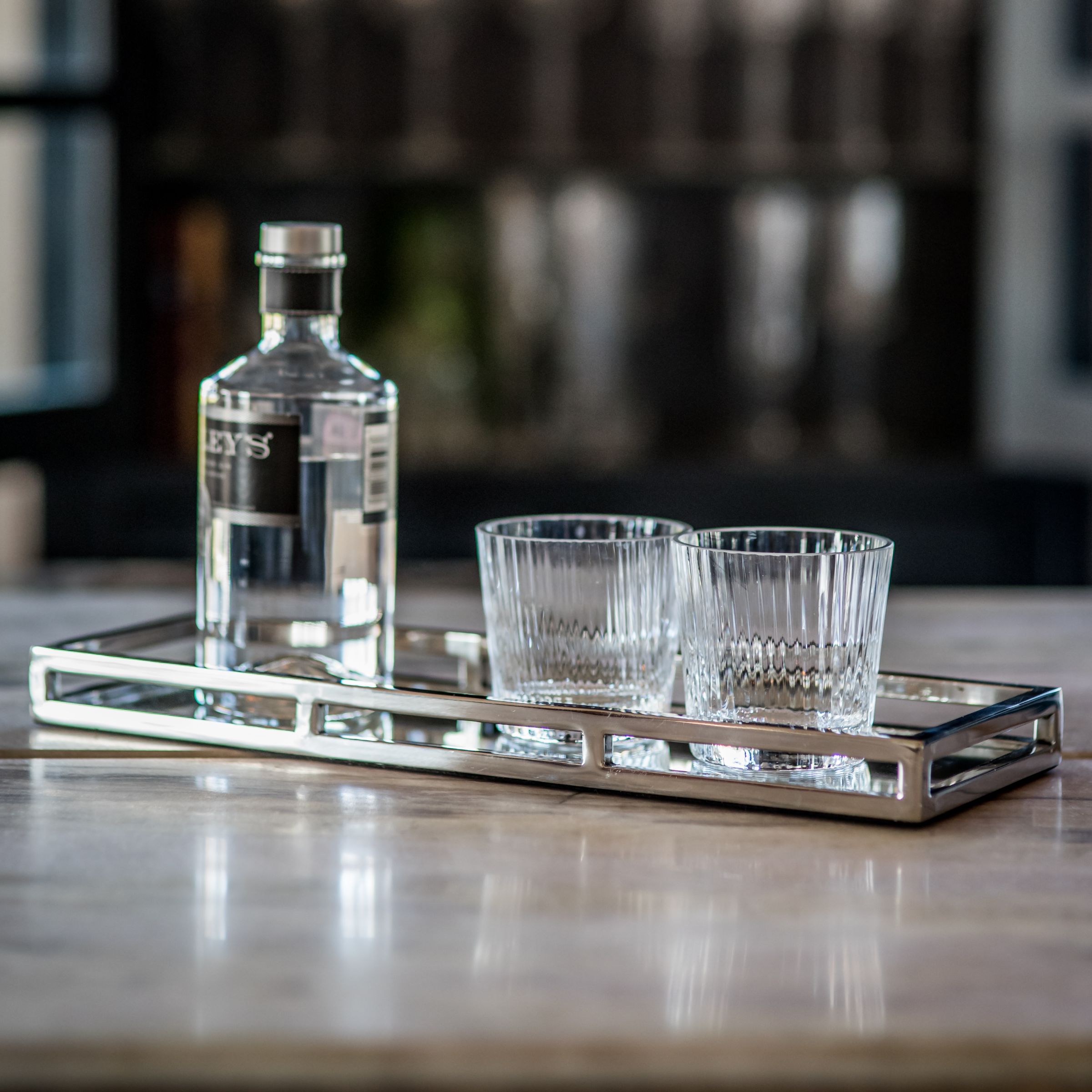glass drinks tray