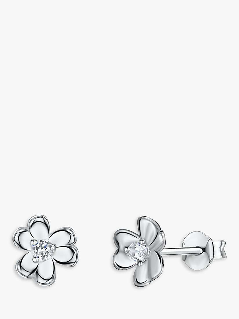 Buy Jools by Jenny Brown Cubic Zirconia Clover Stud Earrings, Silver Online at johnlewis.com