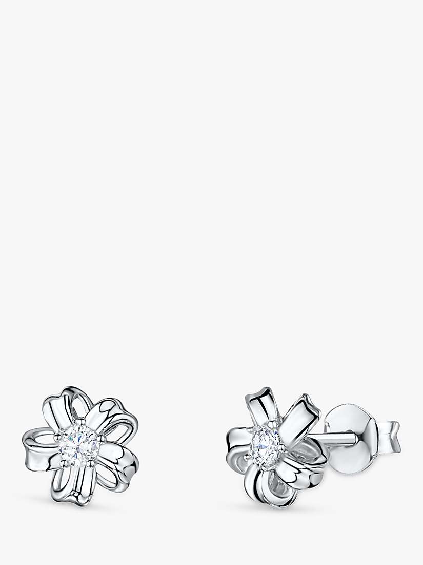 Buy Jools by Jenny Brown Cubic Zirconia Flower Stud Earrings, Silver Online at johnlewis.com