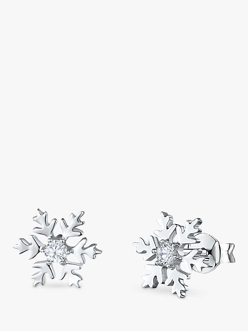 Buy Jools by Jenny Brown Cubic Zirconia Snowflake Stud Earrings, Silver Online at johnlewis.com