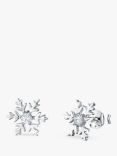 Jools by Jenny Brown Cubic Zirconia Snowflake Stud Earrings, Silver