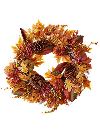 John Lewis Autumnal Wreath, Orange