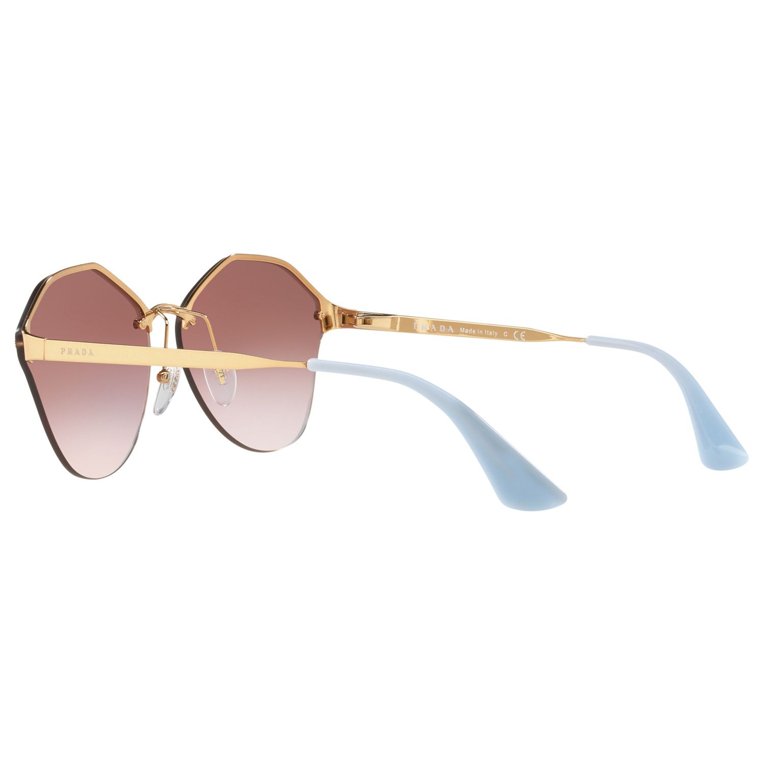 Prada PR 64TS Oval Sunglasses, Gold/Mirror Pink